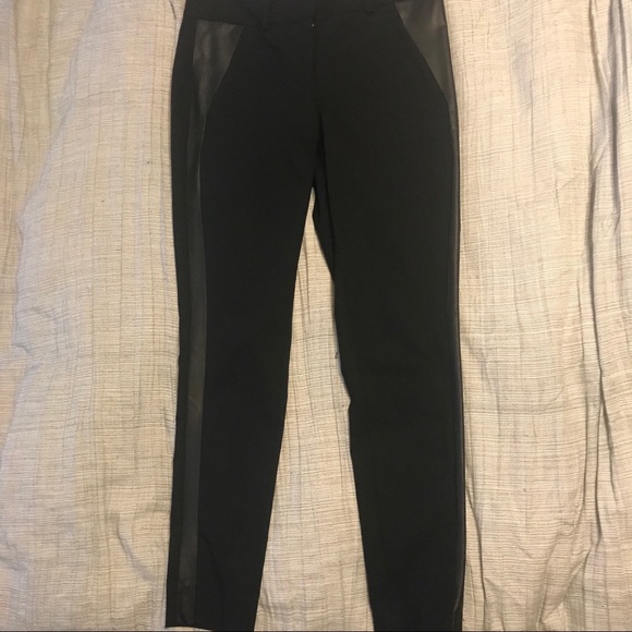The Limited Black Dress Pant w/Faux Leather Detail - Picture 2 of 5